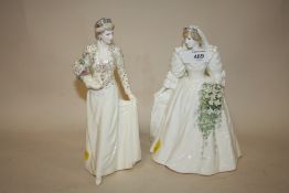 TWO COALPORT FIGURES, DIANA PRINCESS OF WALES AND DIANA THE JEWEL IN THE CROWN