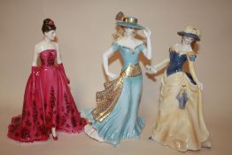THREE ROYAL WORCESTER LADY FIGURES, TO INCLUDE TEA AT THE RITZ, ALICE AND AUDREY HEPBURN (3)