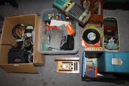 A QUANTITY OF ASSORTED HOUSEHOLD SUNDRIES TO INCLUDE SUPER 8 CASSETTE TAPES