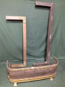 THREE VINTAGE BRASS AND COPPER FIRE FENDERS TO INCLUDE AN ART NOUVEAU EXAMPLE (3)