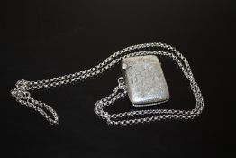 AN ANTIQUE SILVER VESTA CASE ON 29