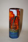 A LARGE SIGNED ANITA HARRIS POTTERIES PAST CYLINDER VASE