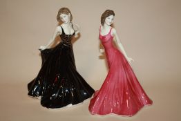 TWO ROYAL DOULTON LADY FIGURES TO INCLUDE ANNABEL VISION IN RED HN4493 AND IN VOGUE AMELIA HN4327