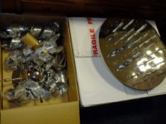 A BOXED MODERN 'SPUTNIK' TYPE LIGHT FITTING AND ANOTHER RIBBON TYPE LIGHT (2)