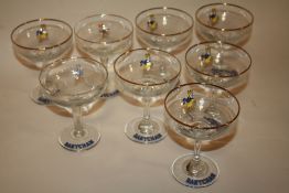 AN ASSORTED SET OF EIGHT BABYCHAM GLASSES