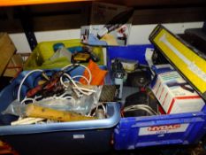 THREE TRAYS OF MIXED ELECTRICAL PARTS AND TOOL BITS ETC