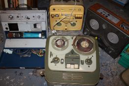 A COLLECTION OF VINTAGE REEL TO REEL PLAYERS ETC A/F