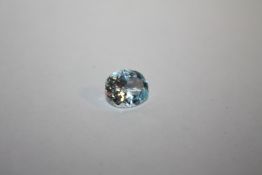 A 5.32CT OVAL CUT BLUE TOPAZ STYLE STONE