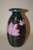 A SIGNED ANITA HARRIS ART POTTERY LOTUS PATTERN SAMPLE VASE