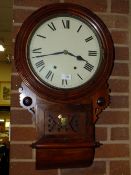 AN ANTIQUE MAHOGANY WALLCLOCK - PENDULUM