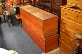 TWO VINTAGE TRUNKS H-42 W-152 CM
