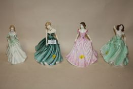 THREE ROYAL DOULTON LADY FIGURES COMPRISING GRACE HN3699, HOPE HN4097 AND SARAH HN3978 TOGETHER WITH