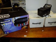 FOUR SOUND LAB LIGHT PROJECTORS PLUS A LARGER EXAMPLE