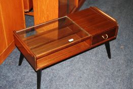 E. GOMME FOR G-PLAN A RETRO GLAZED COFFEE TABLE WITH DRAWER H-42 W-88 CM