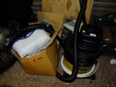 AN AQUA VAC SLIDE PROJECTOR, WALL LANTERN AND STEAMER