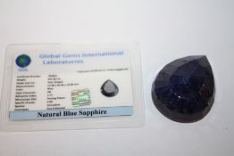 A GGIL CERTIFIED 452 CARAT PEAR SHAPED SAPPHIRE