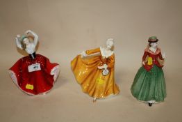 THREE ROYAL DOULTON FIGURES COMPRISING HOLLY HN3647, KAREN HN2388 AND KIRSTY HN2381