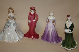 FOUR COALPORT LADY FIGURES, TO INCLUDE LADIES OF FASHION JULIA, TARA AND THE SKATER (4)