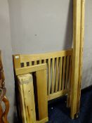 A MODERN LIGHT OAK SINGLE BED FRAME W-100 CM