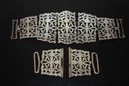 TWO VINTAGE SILVER PLATED NURSES BELT BUCKLES