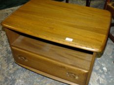 AN ERCOL WINDSOR DROPLEAF TV UNIT H-50 CM W-74 CM