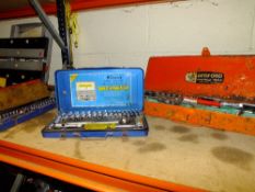 THREE SOCKET WRENCH SETS PLUS A TUB OF ATTACHMENTS