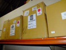 THREE MODERN LIGHT SHADES TOGETHER WITH A LAMP S/D