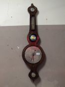 AN ANTIQUE ROSEWOOD ONION TOPPED BAROMETER - LOOSE BEZEL