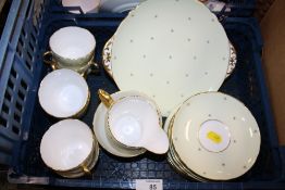 A SMALL TRAY OF SHELLEY POLE STAR CHINA TO INCLUDE TRIOS