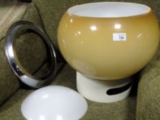 A RETRO 'HARVEY GUZZINI' ITALIAN CEILING LIGHT WITH ORIGINAL STICKER H-34 CM