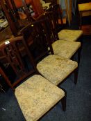 A SET OF FOUR EDWARDIAN MAHOGANY CHAIRS