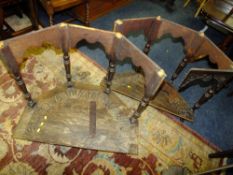A LARGE CARVED OAK ANTIQUE OCTAGONAL TWO TIER TABLE, THE BASE SPLIT INTO 2 PIECES H-77 W-105 CM