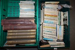 TWO BOXES OF BOOKS TO INCLUDE GREAT WAR BOOKS, AGATHA CHRISTIE BOOKS