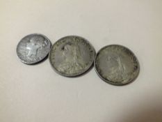 A VICTORIAN 1837 DIAMOND JUBILEE MEDALLION TOGETHER WITH TWO OTHER VICTORIAN COINS