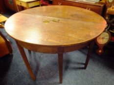 A NEAR PAIR OF GEORGIAN OAK 'D-END' TABLES H-72 W-115 CM (2)