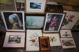 A BOX OF ASSORTED PRINTS