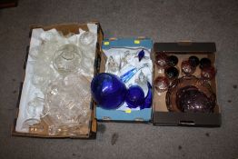 THREE TRAYS OF ASSORTED GLASSWARE