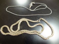 A STERLING SILVER ST CHRISTOPHER PENDANT ON CHAIN, TOGETHER WITH A SILVER DRESS RING, APPROX TOTAL