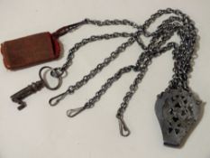A VINTAGE STEEL CHATELAINE