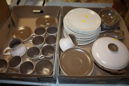 TWO TRAYS OF RETRO POOLE CHINA