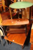 A RETRO TEAK DRAWLEAF COFFEE TABLE H-43 W-186 CM (EXTENDED) AND A RETRO MAGAZINE RACK (2) *TABLE HAS