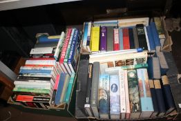 THREE TRAYS OF BOOKS TO INCLUDE HISTORY AND MILITARY INTEREST