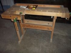 A SJOBERG WOODWORK CARPENTER'S BENCH