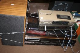 AN HITACHI MUSIC STEREO CENTRE, A MARANTZ STEREO TUNER, SPEAKERS ETC.