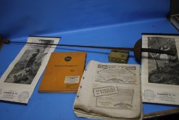 A VINTAGE FENCING FOIL TOGETHER WITH A COLLECTION OF ASSORTED ADVERTISING ITEMS, to include a 