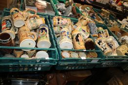 THREE TRAYS OF BEER STEINS (TRAYS NOT INCLUDED)¦