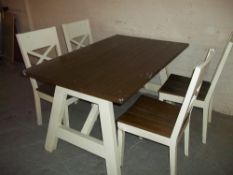 A MODERN OAK TABLE AND FOUR CHAIRS BY BENTLEY DESIGNS P[REMIER COLLECTION¦Condition Report:Has
