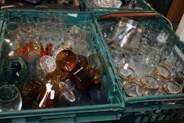 TWO TRAYS OF GLASSWARE (TRAYS NOT INCLUDED)¦