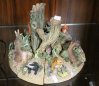 A WOODLAND LIFE FIGURE GROUP