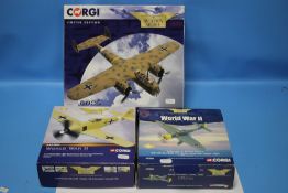 THREE BOXED CORGI LIMITED EDITION AEROPLANES, CONSISTING OF 